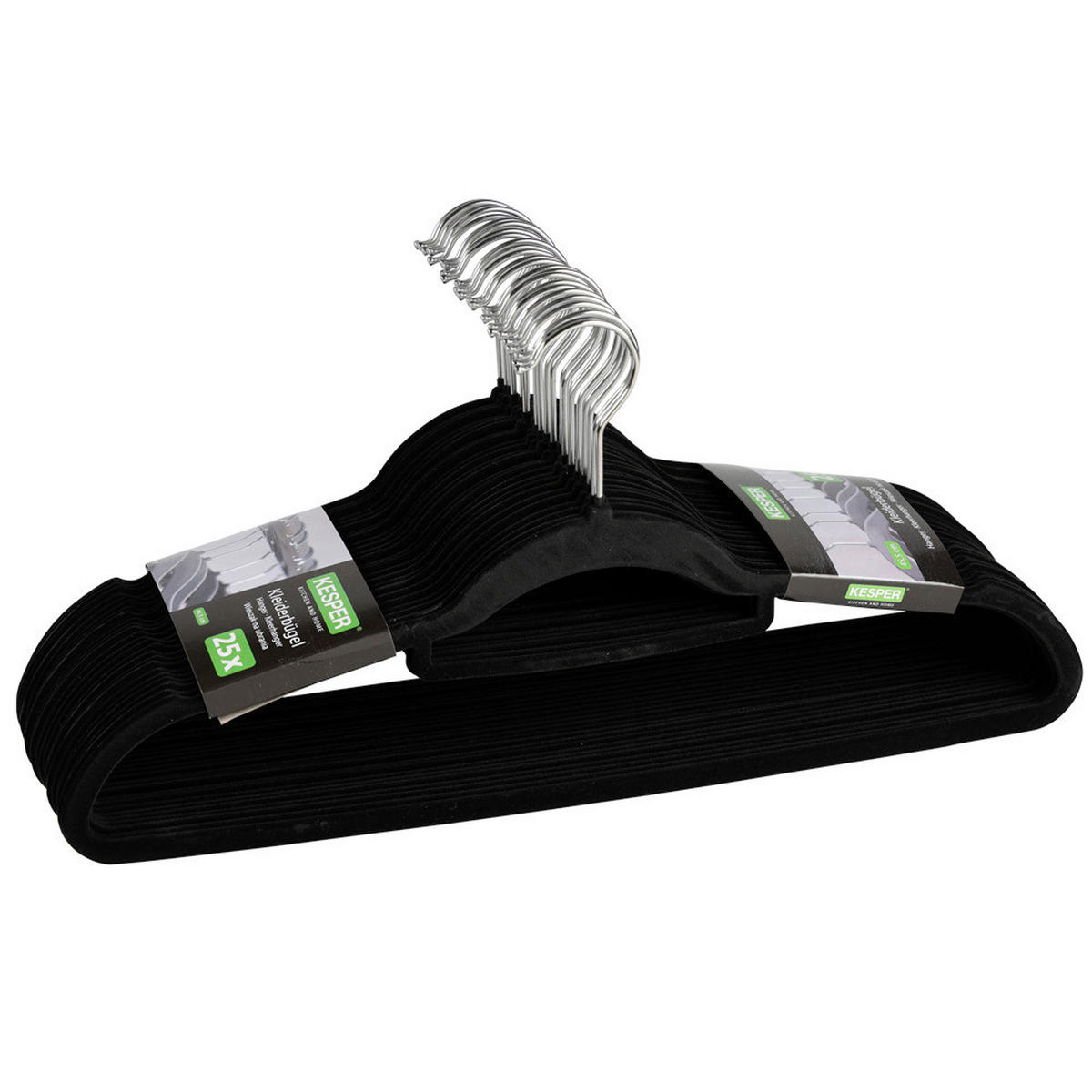 KLEIDERBÜGEL Kunststoff  - Schwarz, Basics, Kunststoff (45.5/3.6/23cm) - Kesper