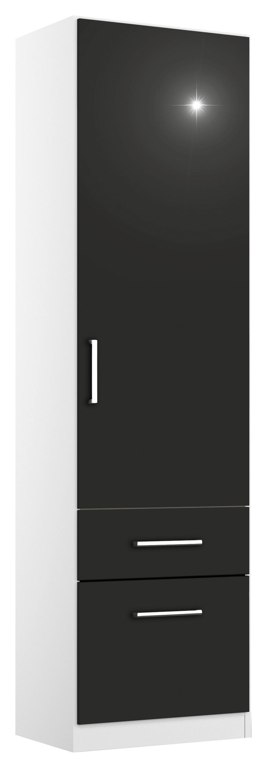 GARDEROB MED GÅNGJÄRN 47/210/54 cm 1-dörrar - vit/kromfärg, Modern, trämaterial/plast (47/210/54cm) - Rauch Möbel
