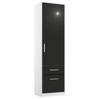 DREHTÜRENSCHRANK  in Weiß, Grau  - Chromfarben/Weiß, MODERN, Holzwerkstoff/Kunststoff (47/197/54cm) - Rauch Möbel