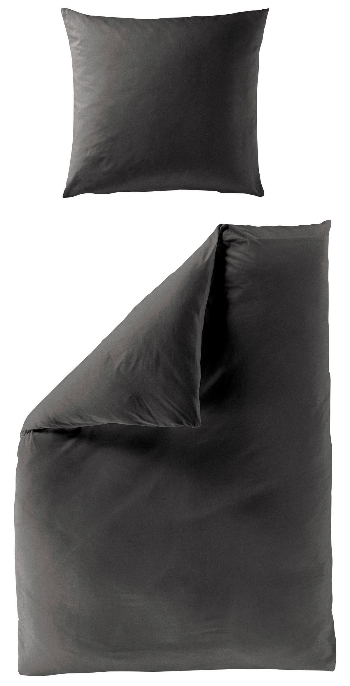 BETTWÄSCHE Makosatin 135/200 cm  - Graphitfarben, KONVENTIONELL, Textil (135/200cm) - Bierbaum