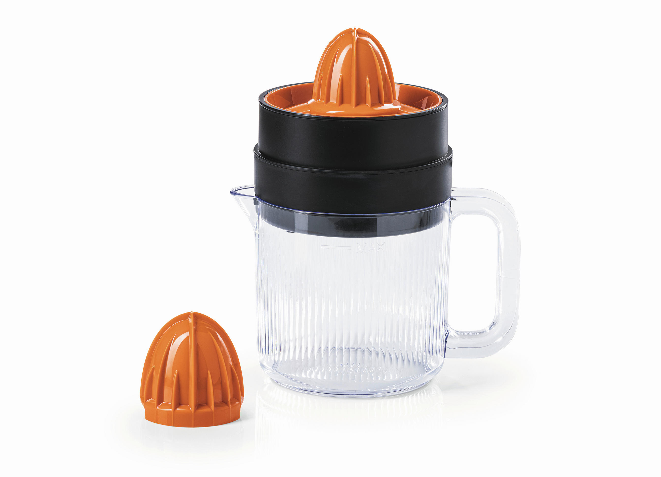ZITRONENPRESSE GOURMETmaxx  - Schwarz/Orange, Basics, Kunststoff (20,6/14,1/24,9cm) - GOURMETMAXX