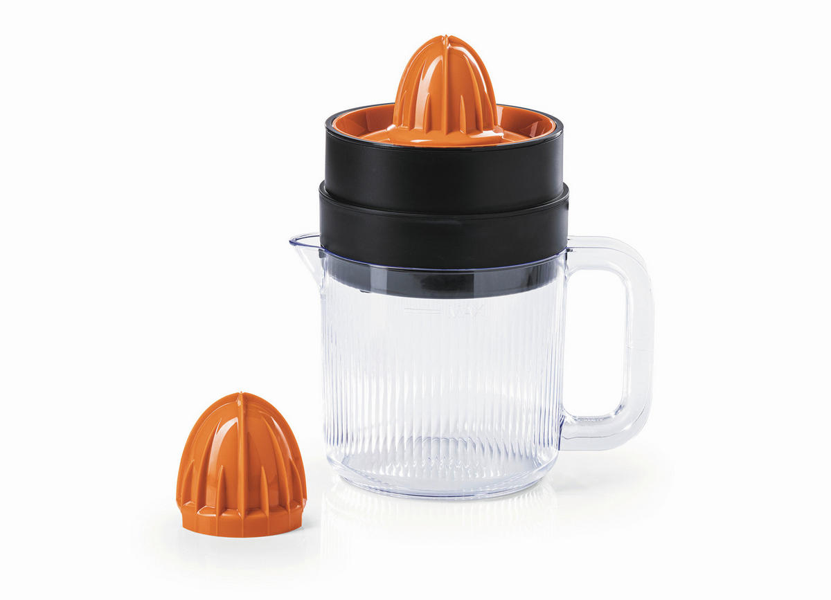 ZITRONENPRESSE GOURMETmaxx  - Schwarz/Orange, Basics, Kunststoff (20,6/14,1/24,9cm) - GOURMETMAXX