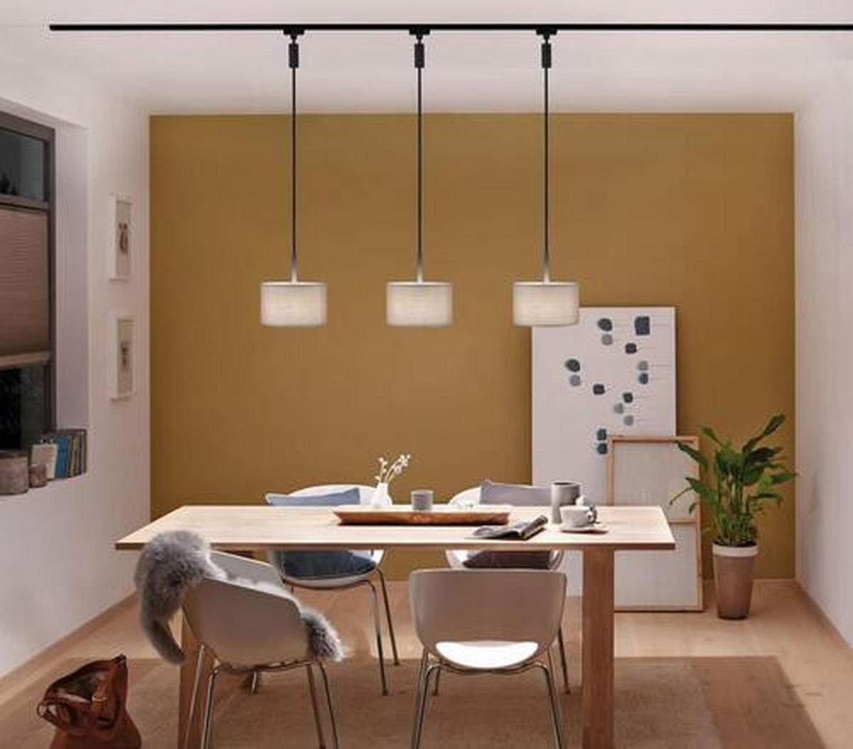 SCHIENENSYSTEM-HÄNGELEUCHTE Urail 132 cm   - Schwarz, Basics, Kunststoff/Metall (132cm) - Paulmann
