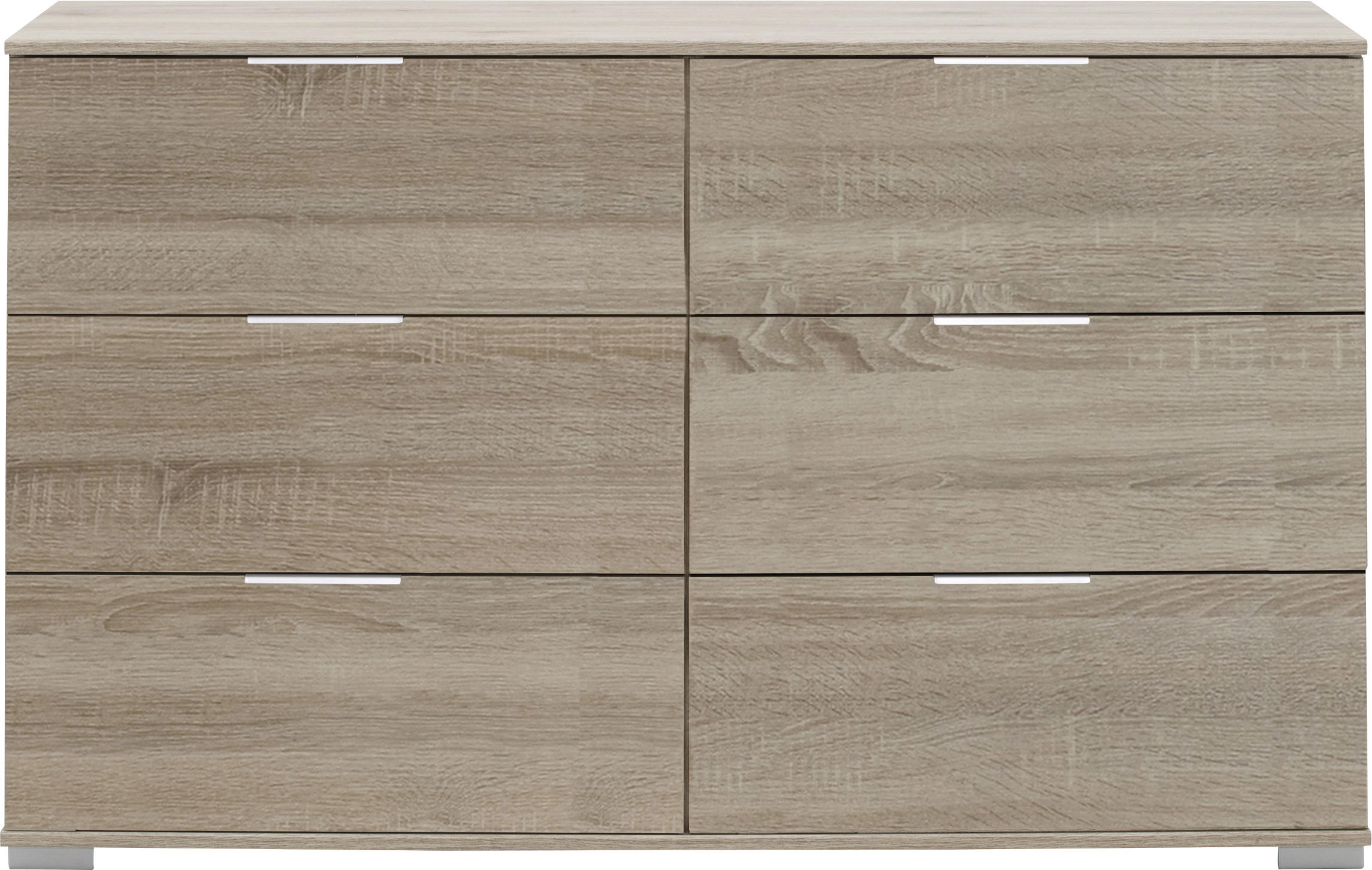 KOMMODE  in 130/83/41 cm  - Chromfarben/Eichefarben, Design, Holzwerkstoff/Kunststoff (130/83/41cm) - Livetastic