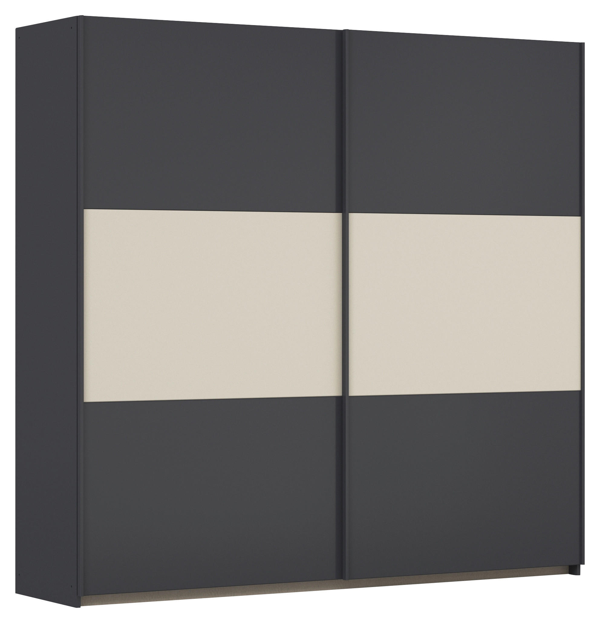 Rauch Möbel Schwebetürenschrank Grau, Alu, Champagner 218x210x59 cm