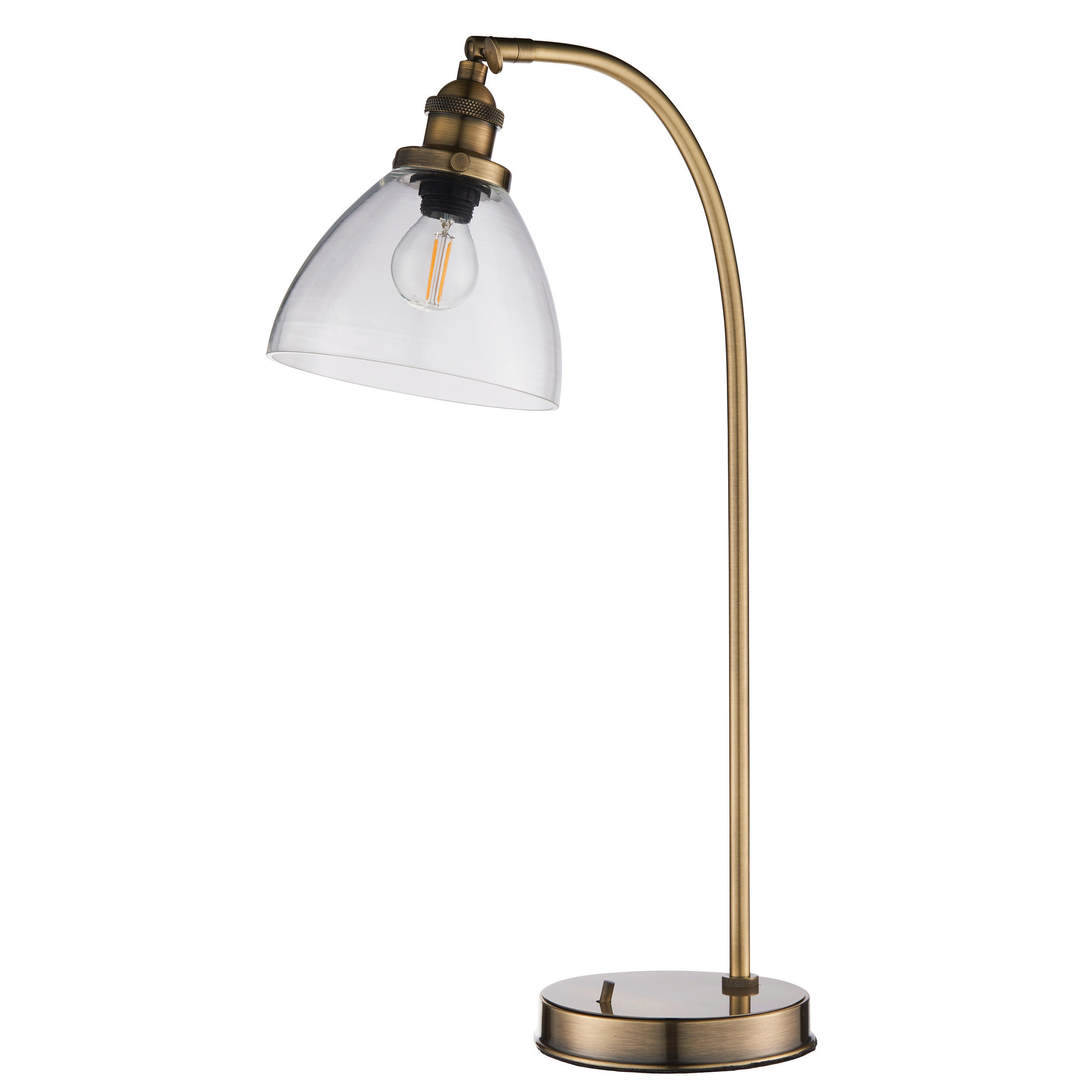 TISCHLEUCHTE 30/53,3 cm   - Klar/Messingfarben, KONVENTIONELL, Glas/Metall (30/53,3cm) - ENDON
