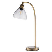 TISCHLEUCHTE 30/53,3 cm   - Klar/Messingfarben, KONVENTIONELL, Glas/Metall (30/53,3cm) - ENDON