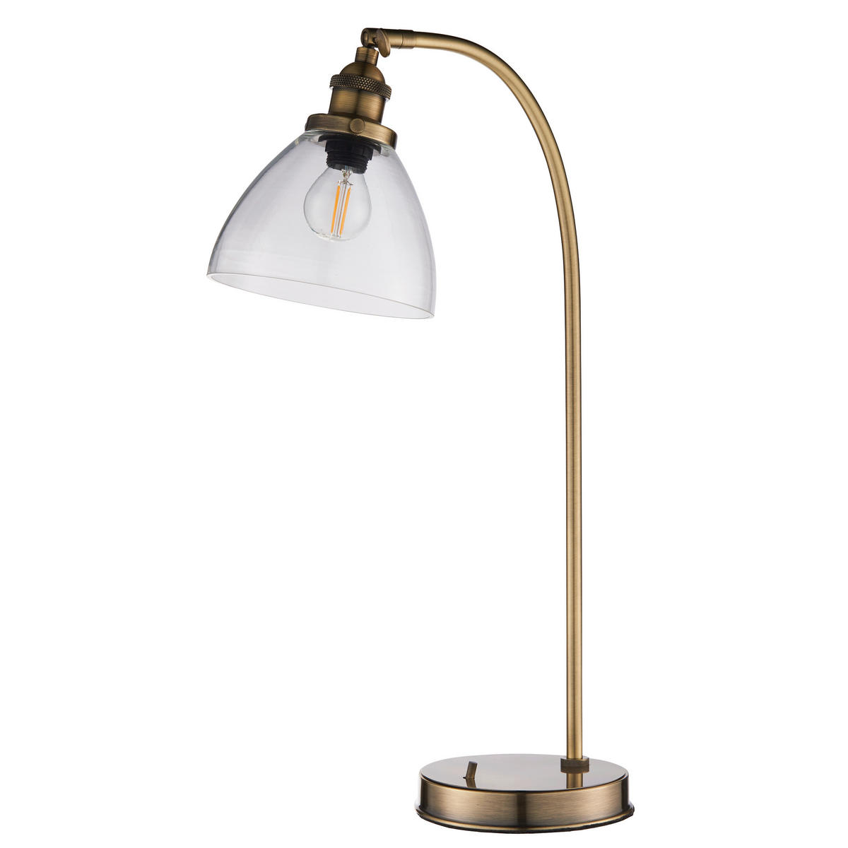 TISCHLEUCHTE 30/53,3 cm   - Klar/Messingfarben, KONVENTIONELL, Glas/Metall (30/53,3cm) - ENDON
