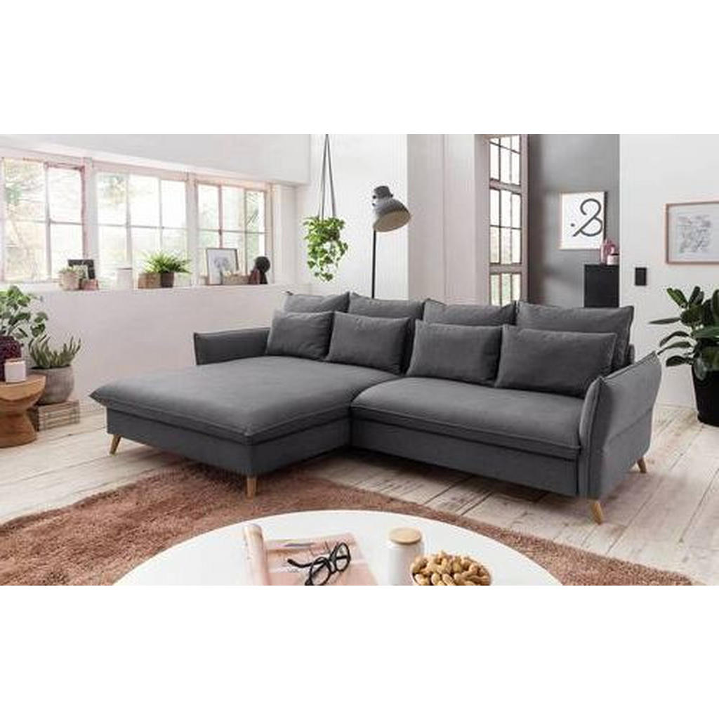 Thumbnail - Livetastic Eckschlafsofa, Grau, Textil, Buche, vollmassiv, 4-Sitzer, Füllung: Schaumstoffflocken,Schaumstoffflocken, 274...