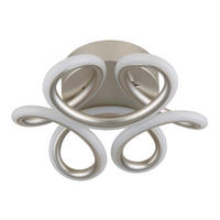 LED-DECKENLEUCHTE  26/10 cm    - Weiss/Silberfarben, Basics, Kunststoff/Metall (26/10cm) - Globo