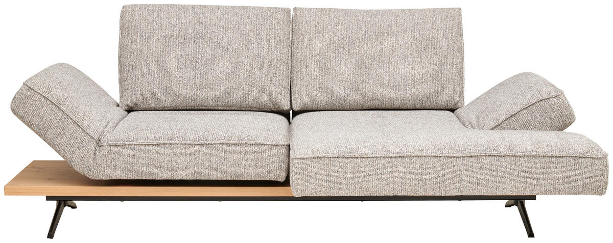 ECKSOFA in Chenille Greige  - Greige/Schwarz, Design, Holz/Textil (240/132cm) - Koinor