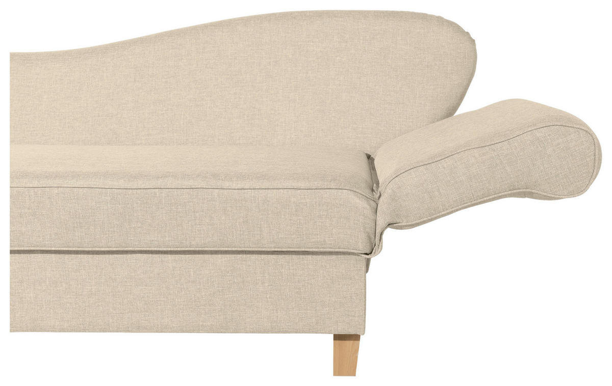 RÉCAMIERE in Flachgewebe Beige  - Beige/Buchefarben, Design, Holz/Textil (190/82/88cm) - Max Winzer
