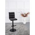 BARHOCKER Webstoff Anthrazit Eisen Stoffauswahl, Sitzfläche 360° drehbar  - Anthrazit/Schwarz, Design, Textil/Metall (42/90-117/58,5cm) - Novel