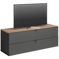 KOMODA POD TELEVIZI, barvy grafitu, dub artisan, 140/62/44 cm - černá/barvy grafitu, Moderní, kov/kompozitní dřevo (140/62/44cm) - Hom`in