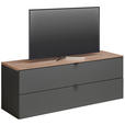 TV-ELEMENT Graphitfarben, Eiche Artisan  140/62/44 cm  - Schwarz/Graphitfarben, MODERN, Holzwerkstoff/Metall (140/62/44cm) - Hom`in