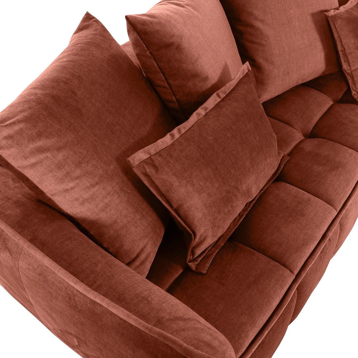 SCHLAFSOFA in Flachgewebe Rostfarben  - Rostfarben/Schwarz, Konventionell, Kunststoff/Textil (250/70/118cm) - MID.YOU