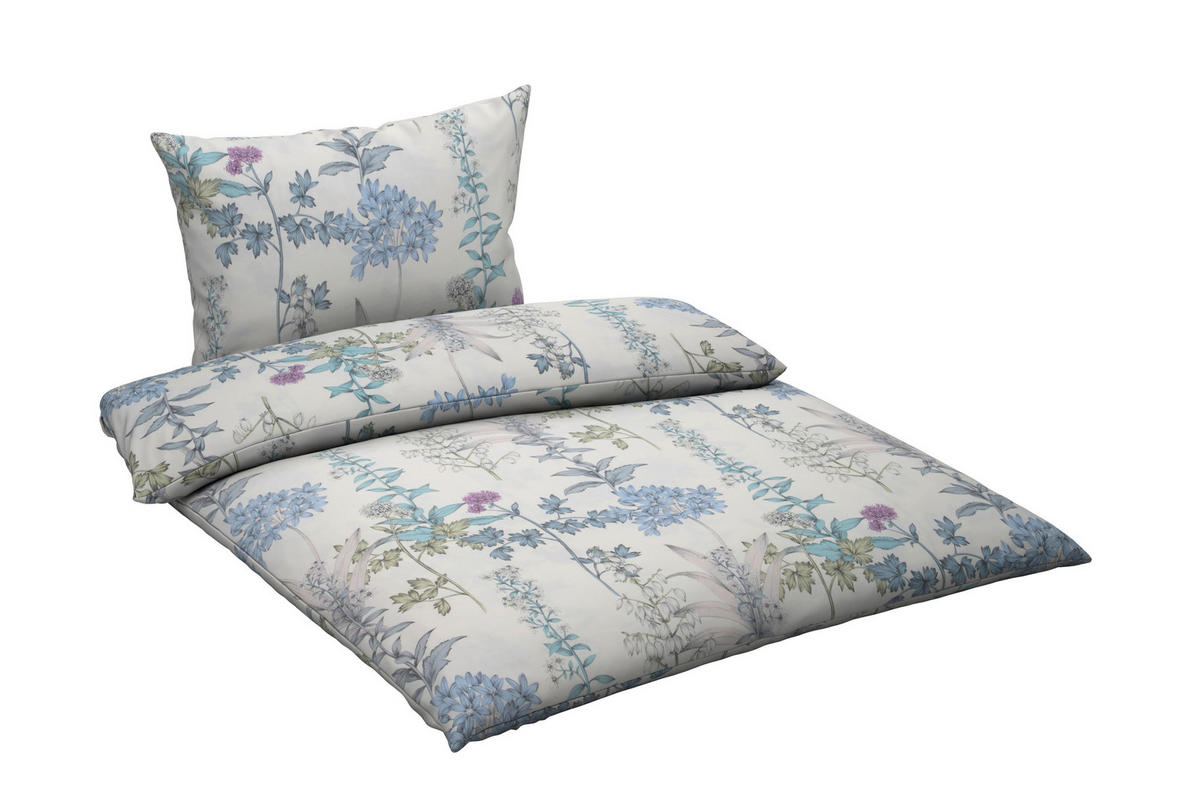 BETTWÄSCHE 2-teilig ATELIER Makosatin 140/200 cm  - Hellblau, Basics, Textil (140/200cm) - Estella