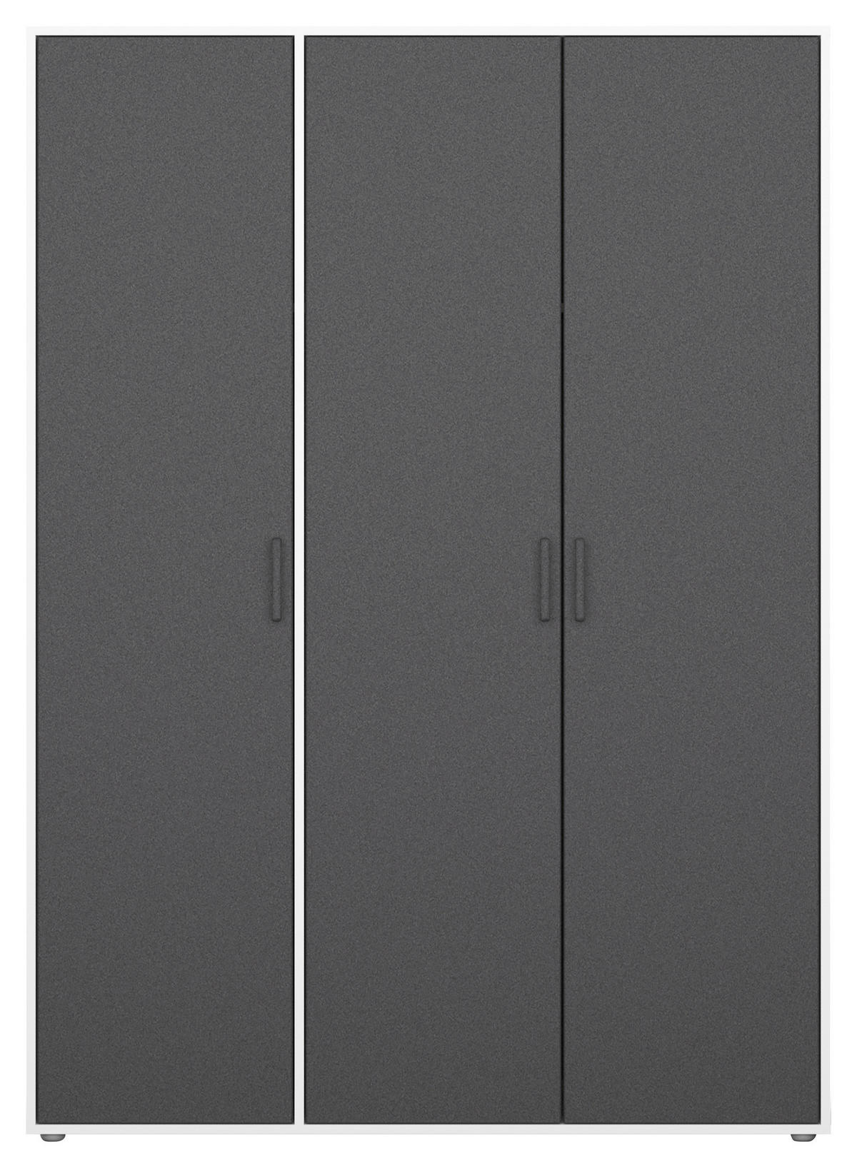 DREHTÜRENSCHRANK 140/194/53 cm 3-türig Grau, Weiß  - Weiß/Grau, MODERN, Holzwerkstoff/Kunststoff (140/194/53cm) - Rauch Möbel