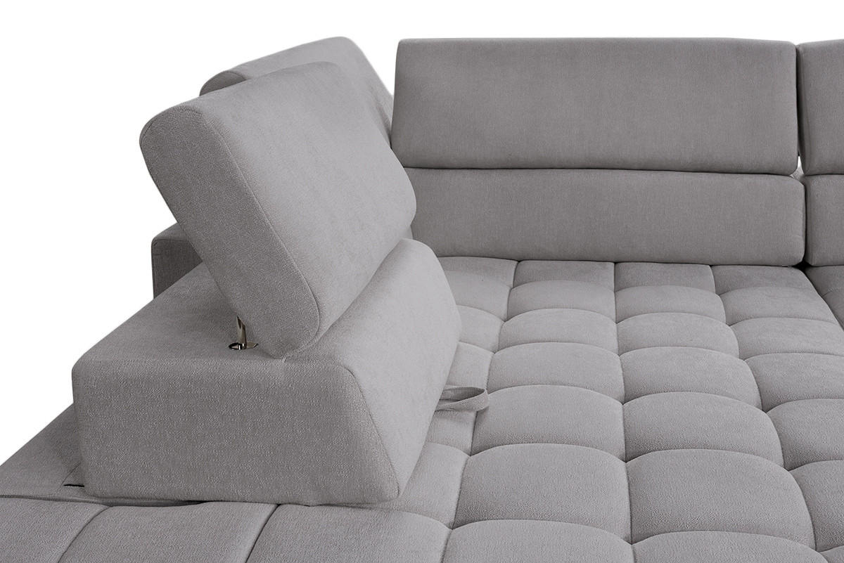 ECKSOFA in Chenille Braun  - Naturfarben/Braun, Design, Holz/Textil (201/307cm) - Livetastic