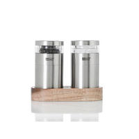 SALZ- UND PFEFFERMÜHLE MOLTO  - Edelstahlfarben/Akaziefarben, Basics, Keramik/Holz (11,5/5,5/9,5cm) - AdHoc