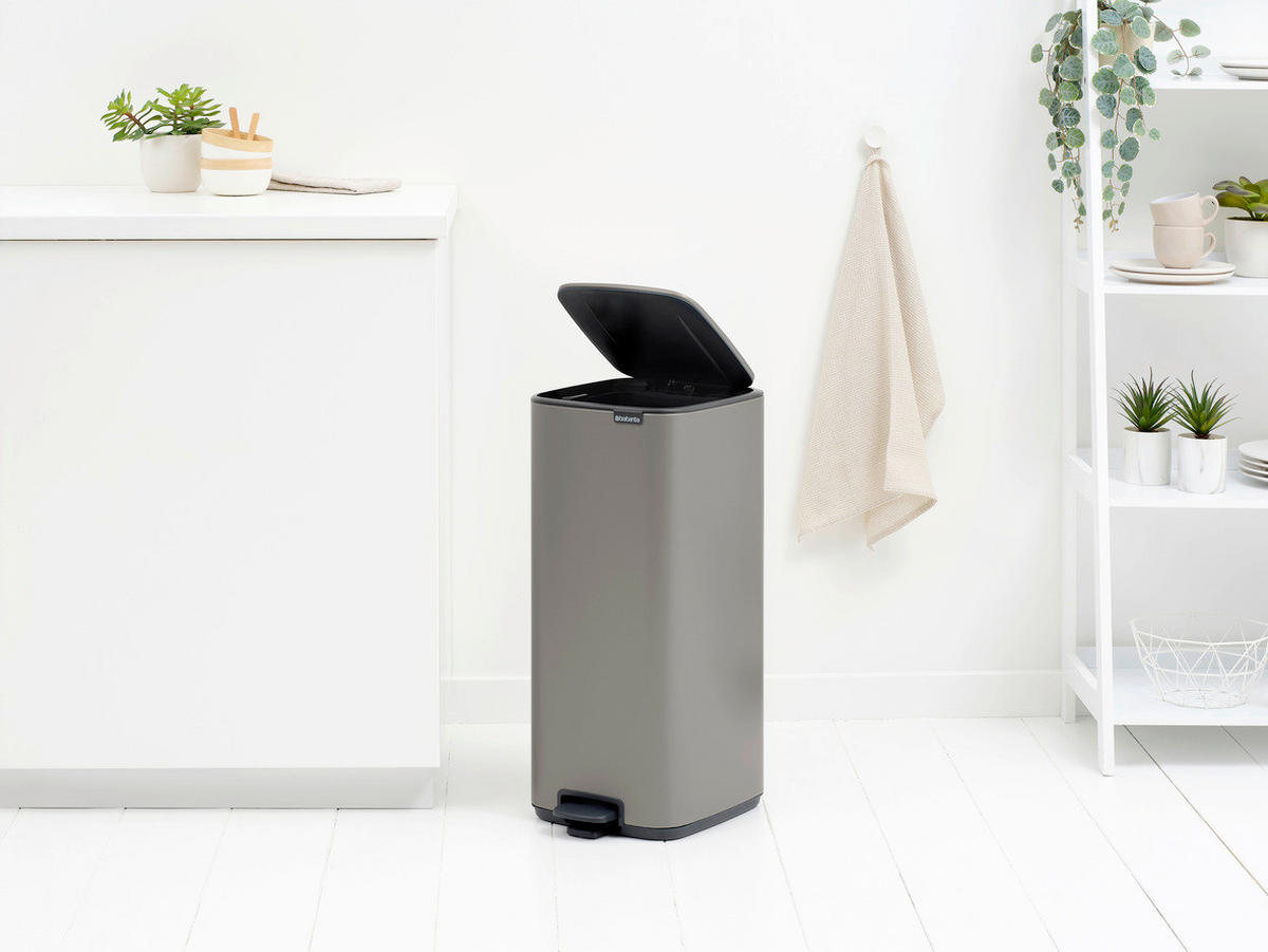 KANTA SA PAPUČICOM  30 l   - antracit/platinasta, Dizajnerski, metal/plastika (28,8/64,7/35,8cm) - Brabantia