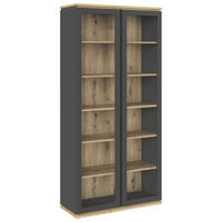 VITRINE Anthrazit, Eiche Artisan  - Anthrazit/Schwarz, Konventionell, Holzwerkstoff (94/197/38cm) - Xora
