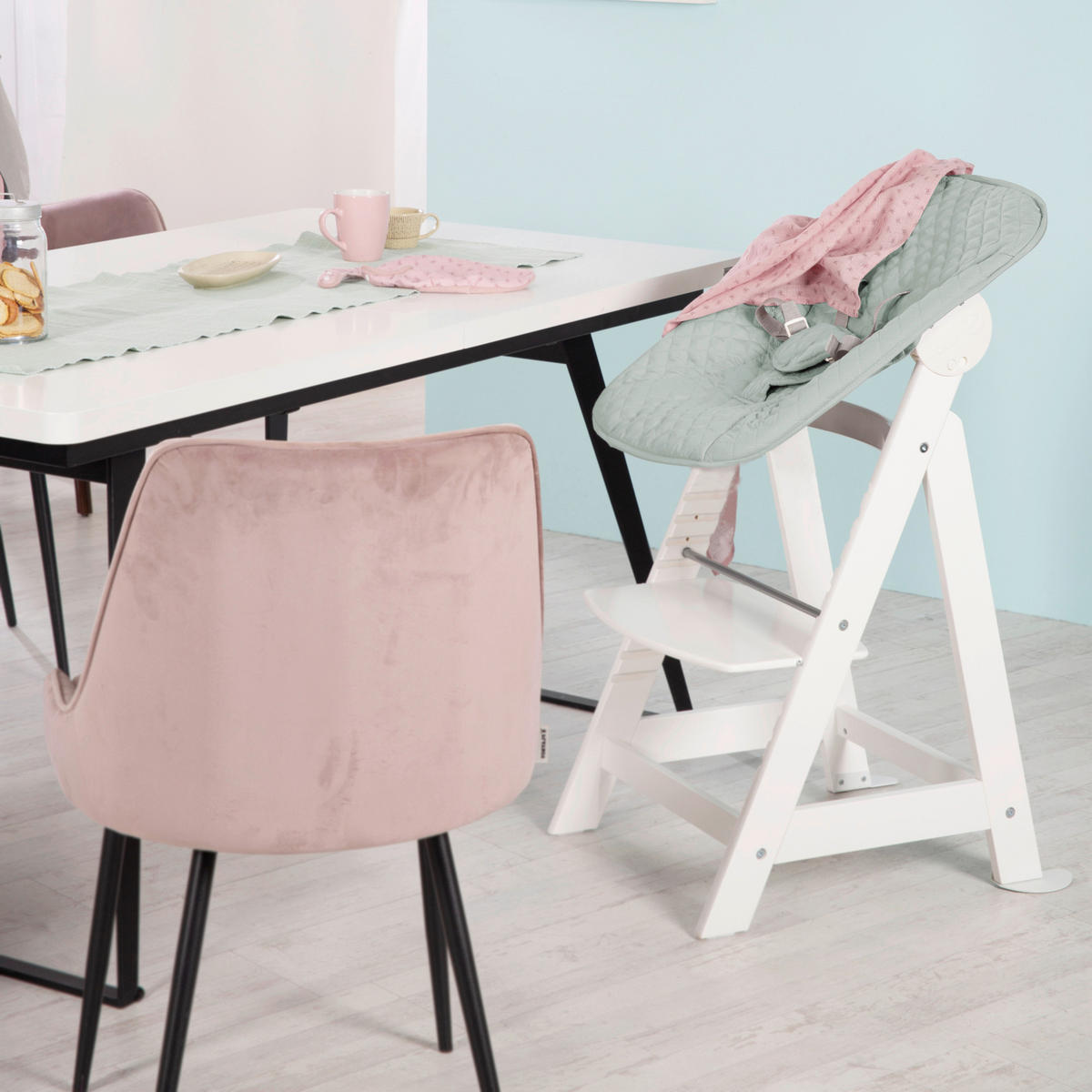 HOCHSTUHL Born Up Style Set  - Pastellgrün/Weiß, Basics, Holzwerkstoff/Textil (46/94/66,5cm) - Roba