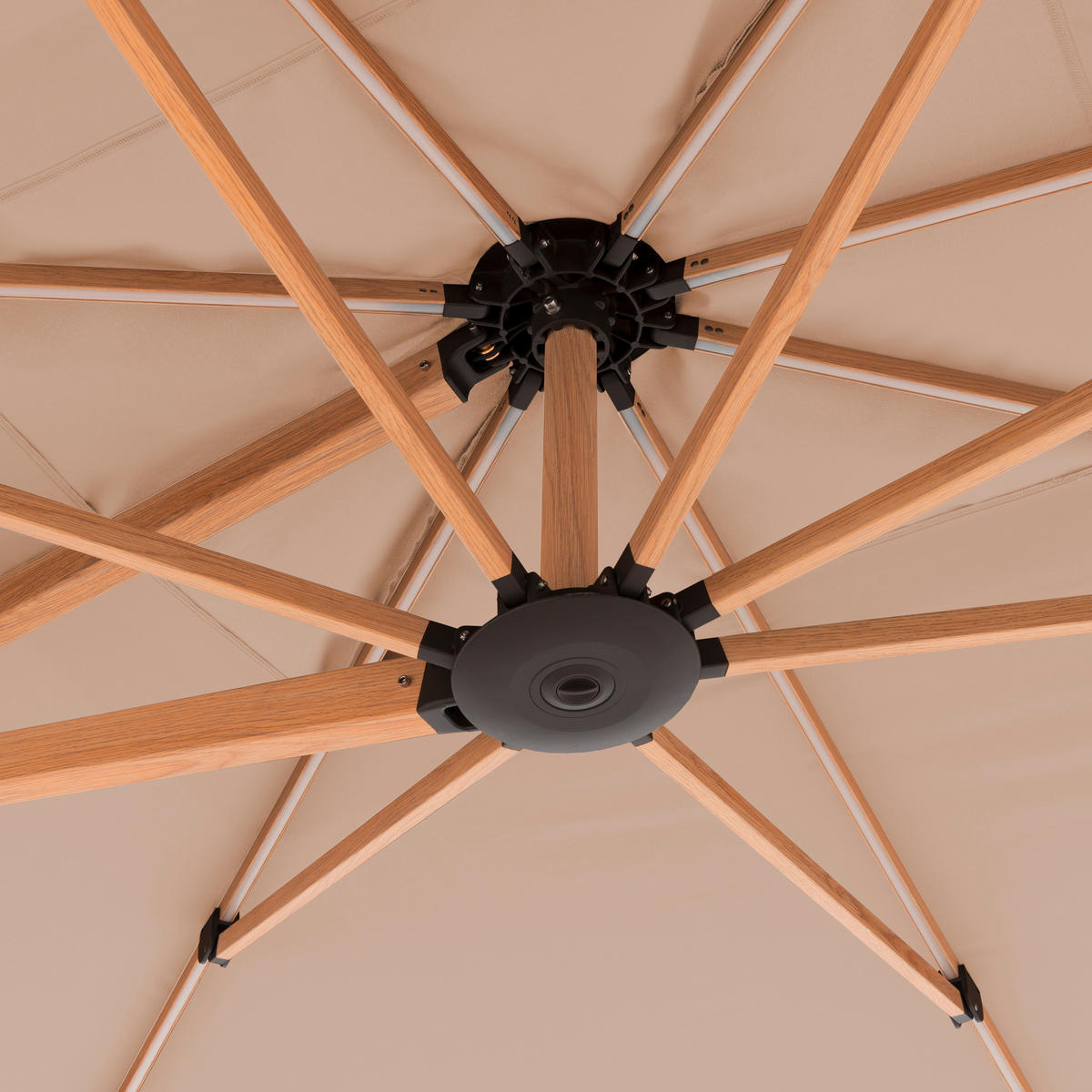 AMPELSCHIRM 400x300 cm  - Eichefarben/Naturfarben, Basics, Textil/Metall (400/300cm) - Doppler