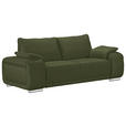 2-SITZER-SOFA Lederlook Olivgrün  - Chromfarben/Olivgrün, KONVENTIONELL, Textil/Metall (212/85/95cm) - Carryhome