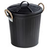 KOSMETIKEIMER GARA 6 L  - Schwarz, Basics, Textil/Metall (24/28,5/23cm) - Wenko