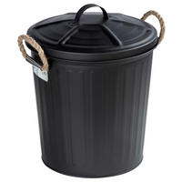 KOSMETIKEIMER GARA 6 L  - Schwarz, Basics, Textil/Metall (24/28,5/23cm) - Wenko