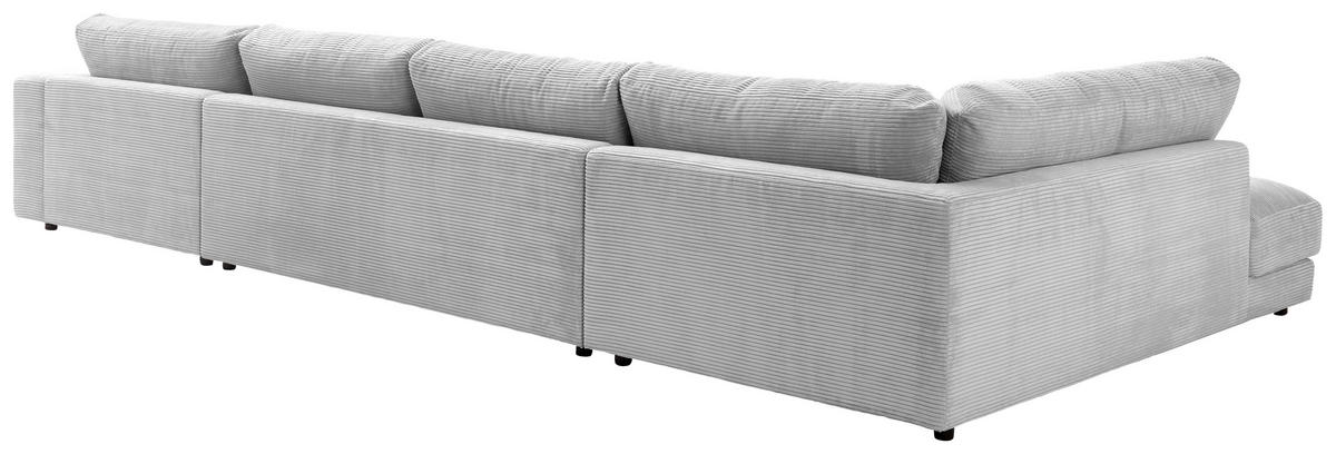 WOHNLANDSCHAFT in Cord Grau  - Schwarz/Grau, Design, Kunststoff/Textil (224/425/190cm) - Hom`in