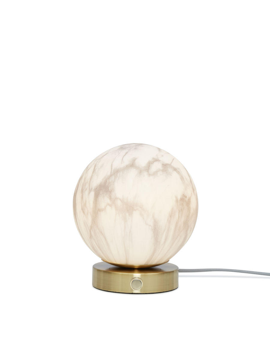 TISCHLEUCHTE Carrara Globus 16/18 cm   - Goldfarben/Weiß, Basics, Glas/Metall (16/18cm) - It's about Romi