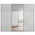 SCHWEBETÜRENSCHRANK 301/223/68 cm 3-türig Grau  - Chromfarben/Grau, KONVENTIONELL, Glas/Holzwerkstoff (301/223/68cm) - Novel