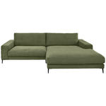 ECKSOFA Dunkelgrün Feincord  - Dunkelgrün/Schwarz, Design, Textil/Metall (293/207cm) - Dieter Knoll