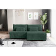 ECKSOFA Dunkelgrün Cord  - Dunkelgrün/Schwarz, MODERN, Holz/Textil (210/145cm) - Carryhome