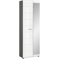 GARDEROB 60/192/37 cm  - vit högglans/silver, Design, trämaterial/plast (60/192/37cm) - MID.YOU