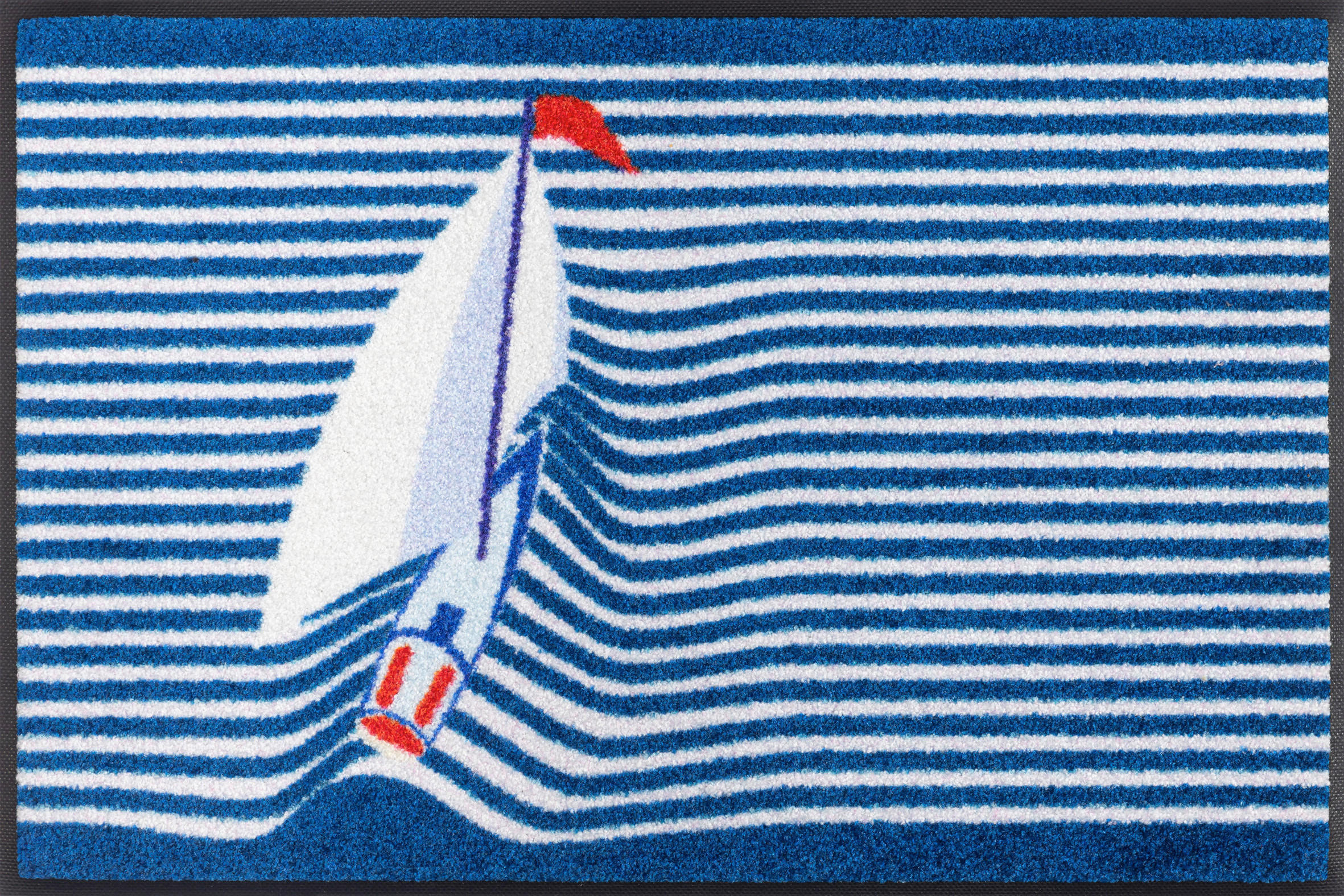 wash+dry FUßMATTE 50/75 cm Blau Wellen jetzt nur online ➤