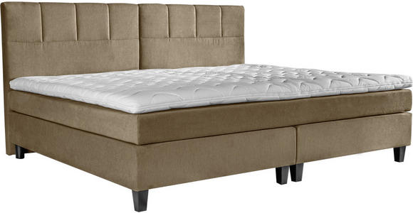 BOXSPRINGBETT 200/200 cm  in Hellbraun  - Hellbraun/Dunkelgrau, Trend, Holz/Textil (200/200cm) - Esposa