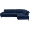 ECKSOFA in Chenille Dunkelblau  - Schwarz/Dunkelblau, Design, Textil/Metall (310/220cm) - Beldomo Style