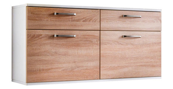 HÄNGESCHUHSCHRANK 120,6/60,2/36 cm - Eichefarben/Silberfarben, Design, Holzwerkstoff/Metall (120,6/60,2/36cm) - Moderano