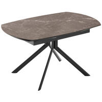 ESSTISCH Braun, Schwarz bootsförmig  ausziehbar  - Schwarz/Braun, Design, Keramik/Metall (140-205/90/76cm) - Connubia 