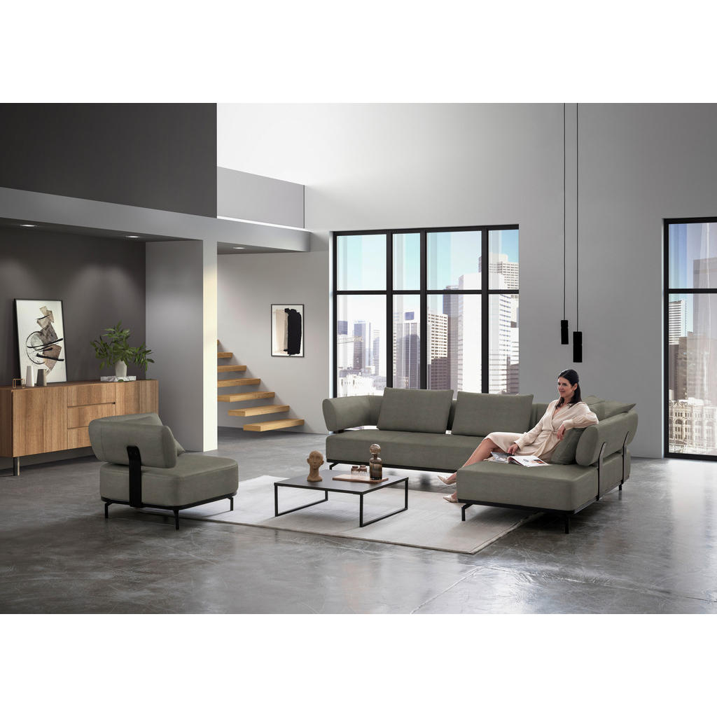 Thumbnail - Dieter Knoll Sessel Palio, Grau, Leder, Echtleder, Longlife-Leder, Füllung: Polyurethan (Pur), 98x85x98 cm, Goldenes M, ...