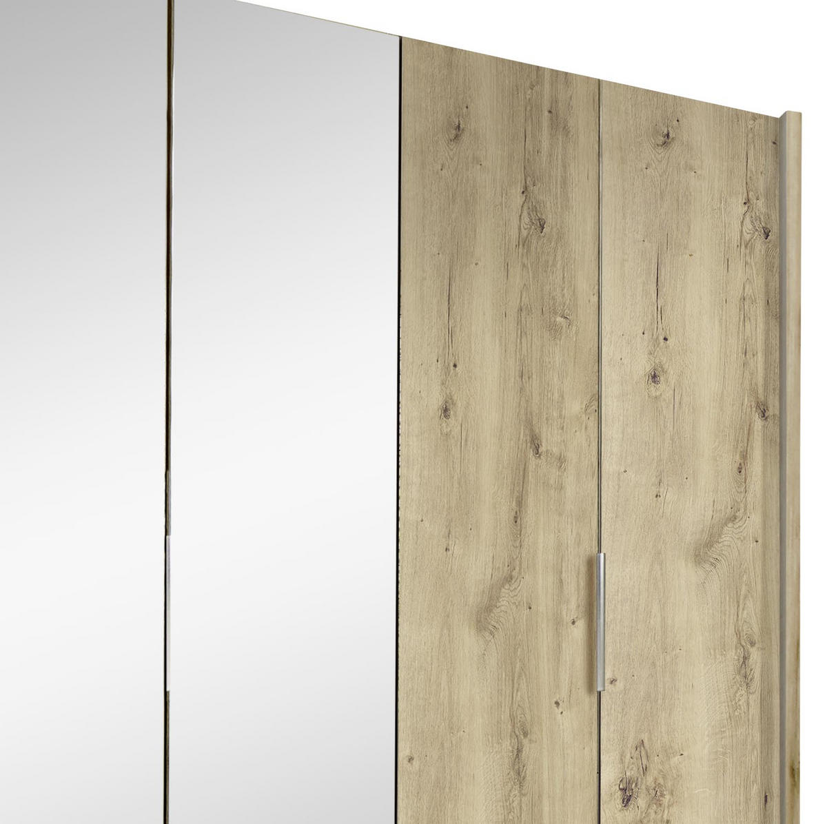 DREHTÜRENSCHRANK in Eichefarben  - Chromfarben/Eichefarben, Modern, Glas/Holzwerkstoff (300/216/58cm) - MID.YOU
