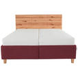 POLSTERBETT Matratze, Lattenrost, Bettkasten Buchefarben, Weinrot 180/200 cm  - Buchefarben/Weinrot, Design, Holz/Textil (180/200cm) - Valnatura