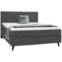 BOXSPRINGBETT 180/200 cm  in Grau  - Schwarz/Grau, Konventionell, Holz/Textil (180/200cm) - Voleo