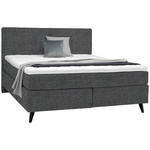 BOXSPRINGBETT 160/200 cm  in Grau  - Schwarz/Grau, KONVENTIONELL, Holz/Textil (160/200cm) - Voleo