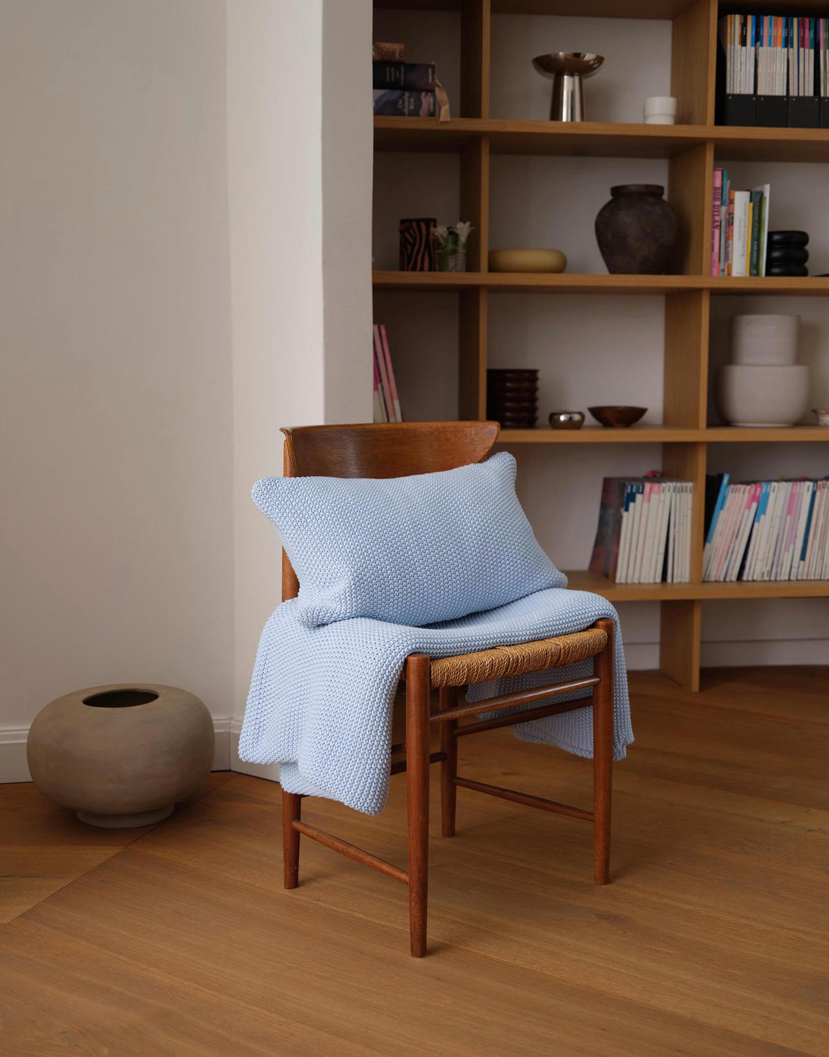 PLAID Nordic Knit 130/170 cm  - Pastellblau, KONVENTIONELL, Textil (130/170cm) - Marc O'Polo