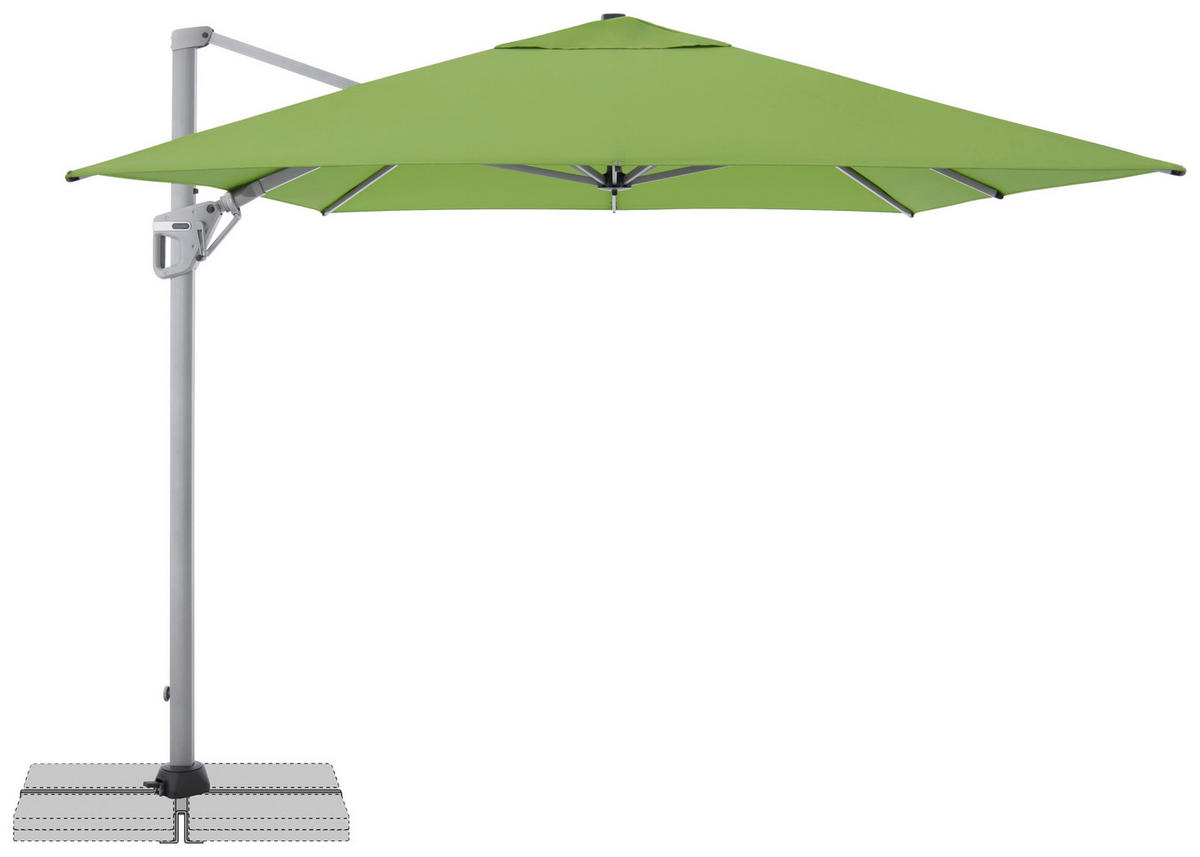 AMPELSCHIRM 350x260 cm Hellgrün  - Silberfarben/Hellgrün, Basics, Textil/Metall (350/260cm) - Doppler