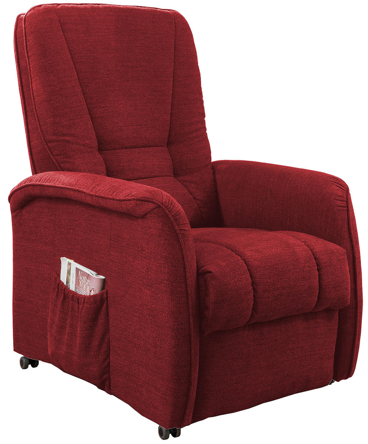 FERNSEHSESSEL in Struktur Rot  - Rot/Schwarz, Design, Kunststoff/Textil (77/107/88cm) - Livetastic